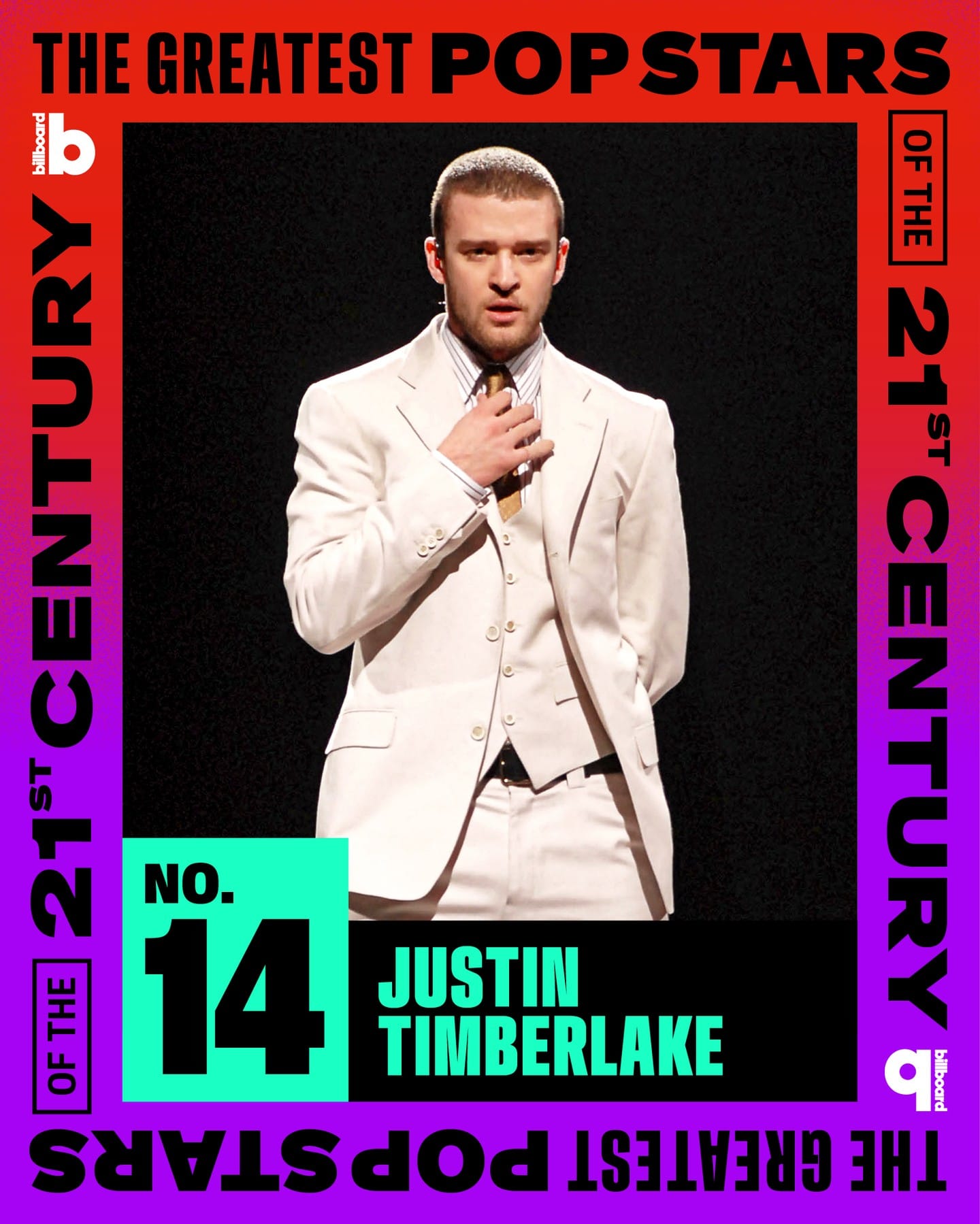 Justin Timberlake Named One of Billboard’s 25 Greatest Pop Stars of the 21st Century