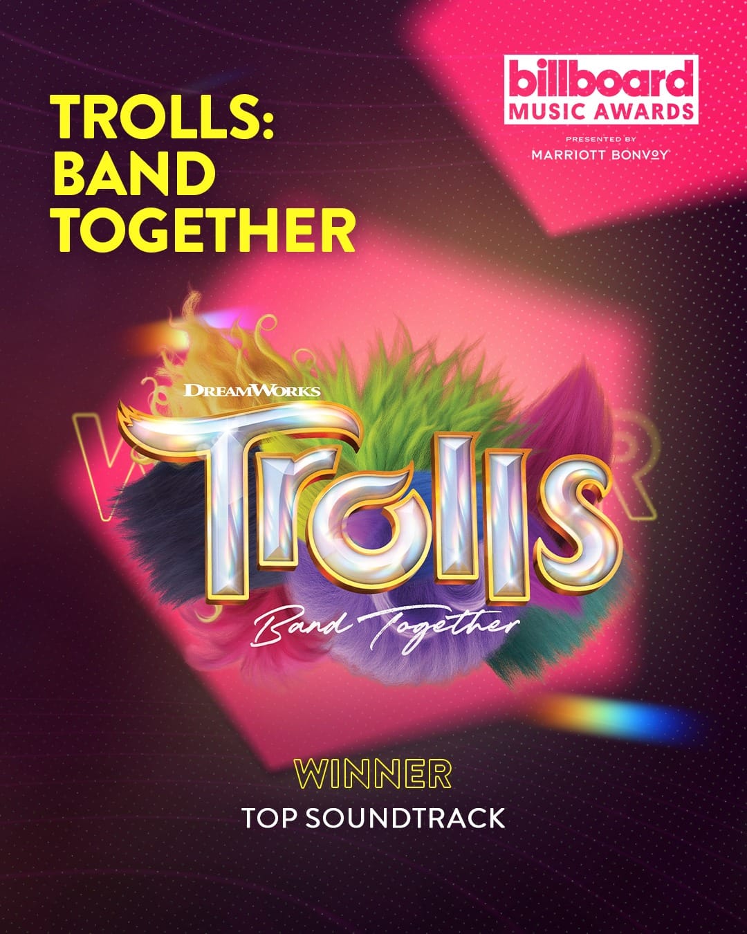 Trolls Band Together: Original Motion Picture Soundtrack wins Top Soundtrack at the 31st Annual Billboard Music Awards